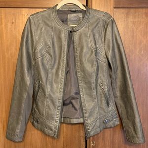 Gray faux leather jacket